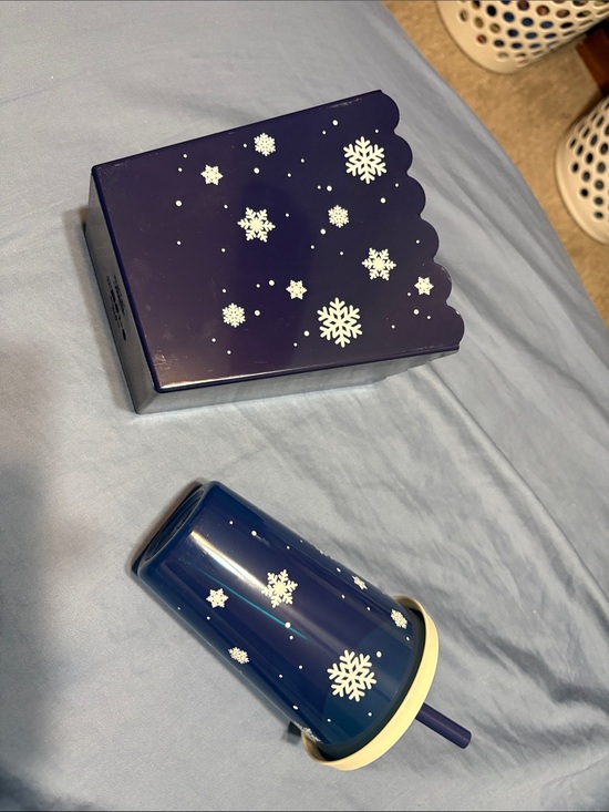 Zak! Other - Navy Snowflake plastic Tumbler & Box Set new